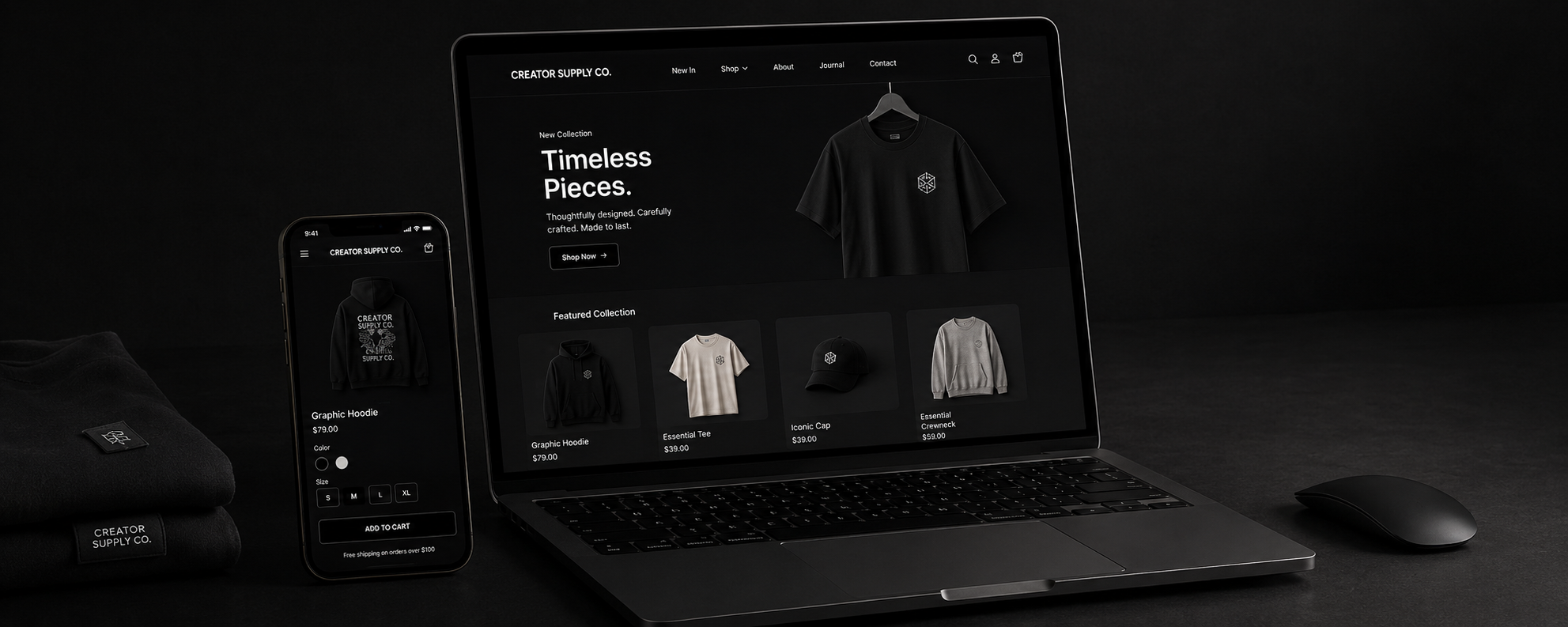 E-Commerce & Website — desktop and mobile storefront
