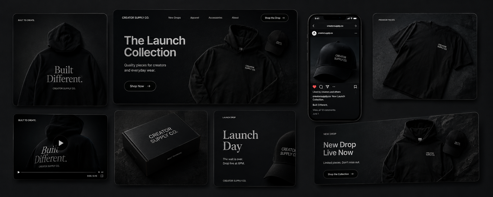 Content & Launch Assets — campaign asset grid