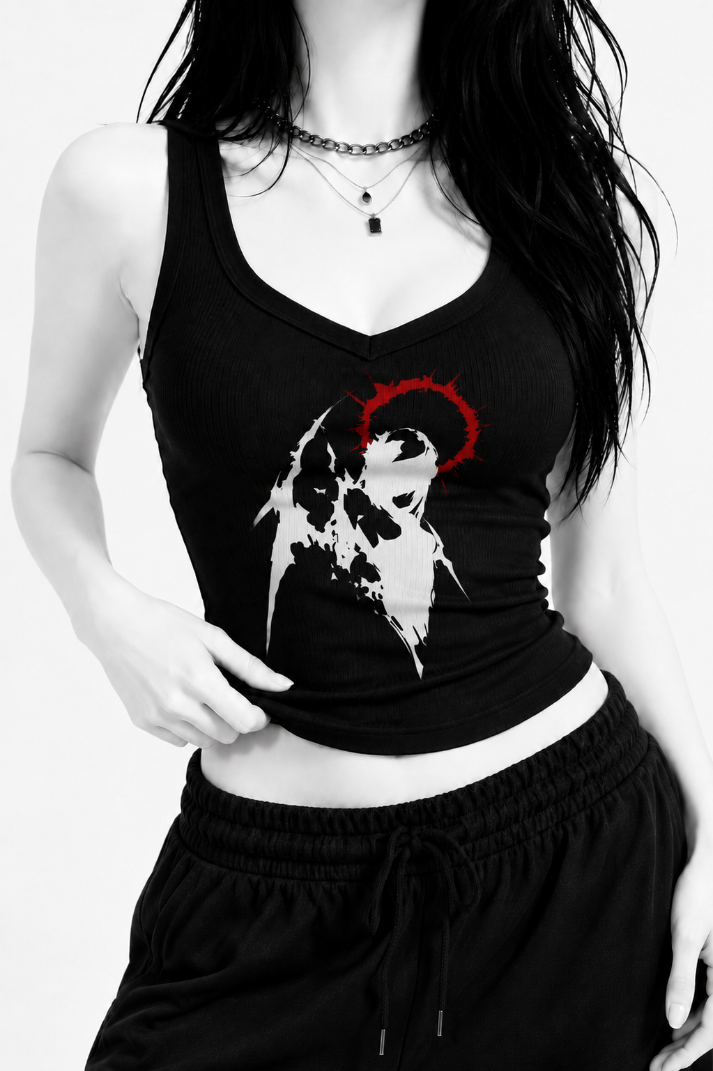Black Halo Tank — mannequin pose