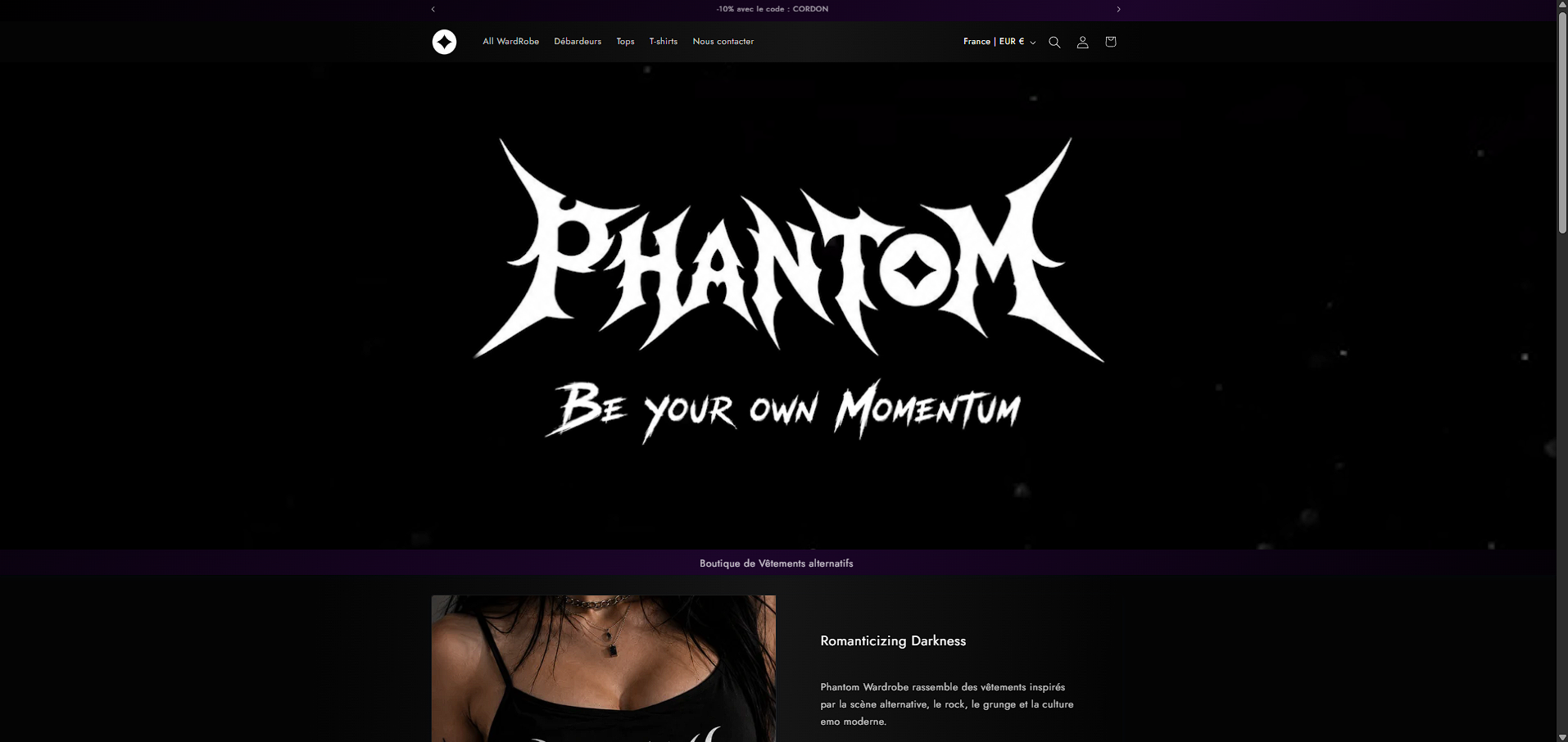 Phantom online store homepage