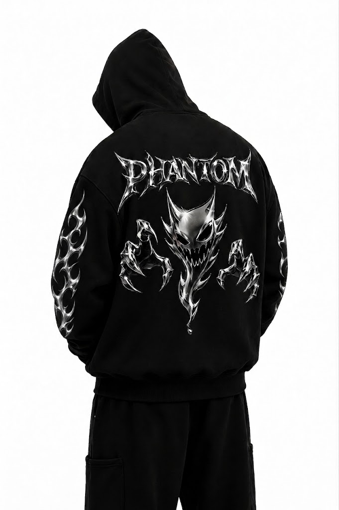 Demon Hoodie — chrome demon back print