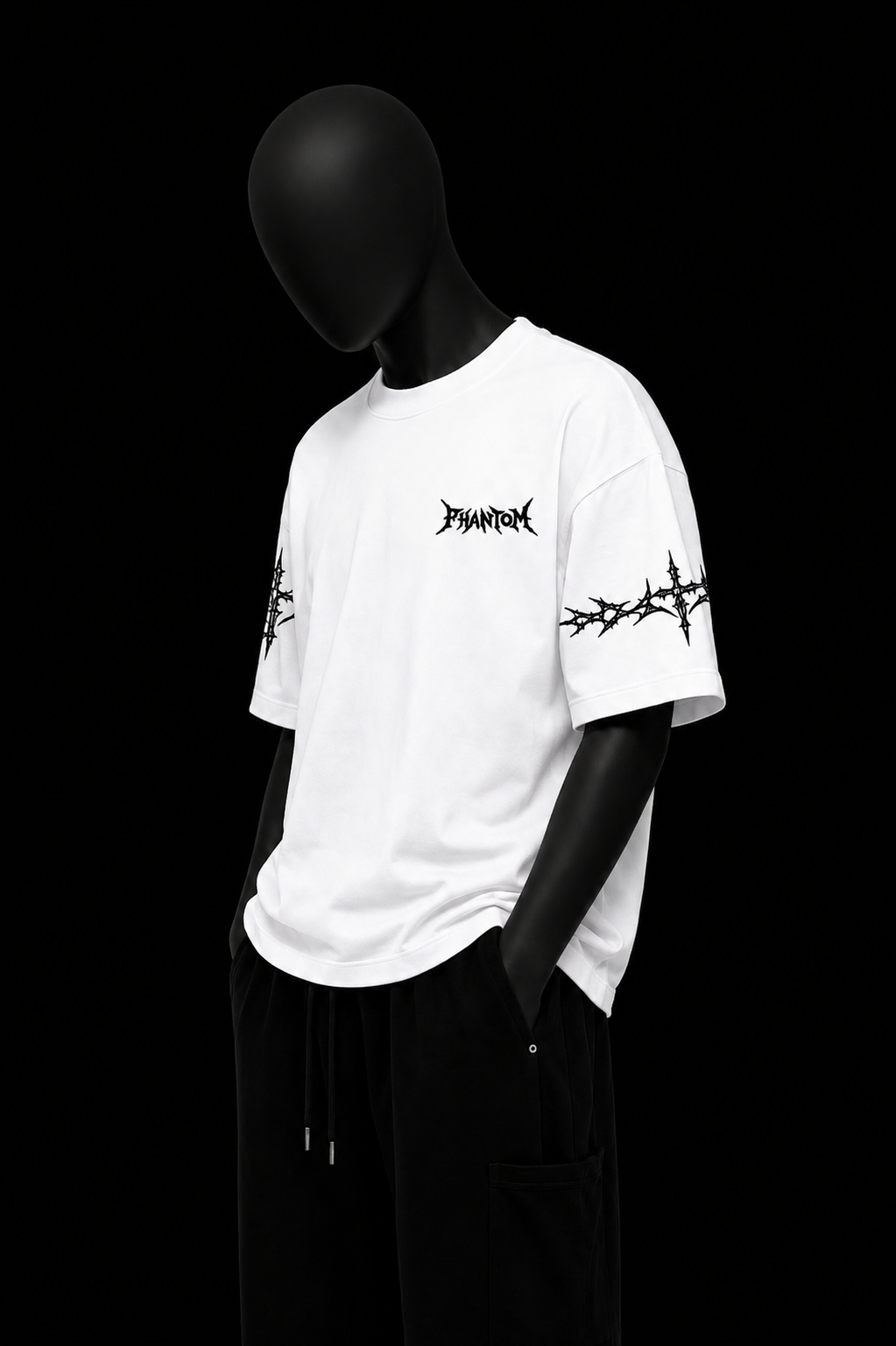 Front print tee — white